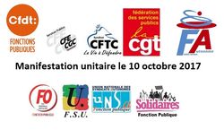 Les syndicats des trois Fonctions Publiques déposent un préavis de grève unitaire pour le 10 octobre 2017
