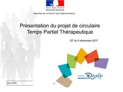 MACP - Présentation du projet de circulaire Temps Partiel Thérapeutique