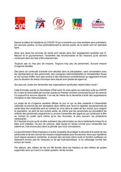 Communiqué unitaire - Projet de loi d'urgence