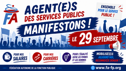 Communiqué de l'intersyndicale Fonction Publique - Le 29 septembre manifestons pour nos salaires